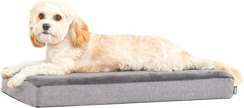 Vista 12 de Barkbox Cama ortopédica para perros Cómodo colchón de espuma viscoelástica para alivio de las articulaciones Soporte de cabeza y cuello Espresso