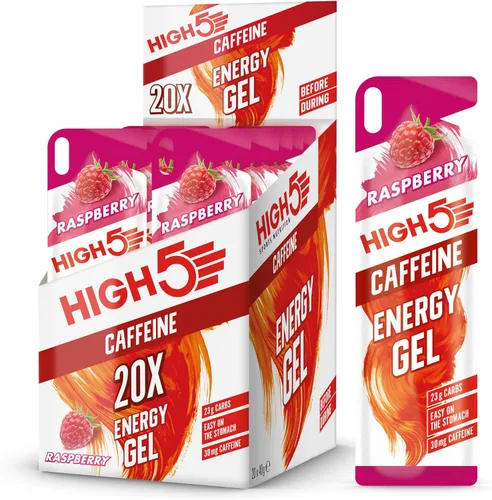 High 5 Energy Gel Plus - 20 x 1.34 oz sobre - Frambuesa