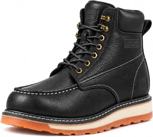 Vista 2 de Botas de trabajo con puntera tipo mocasín de 6 pulgadas para Puntera suave marrón oscuro