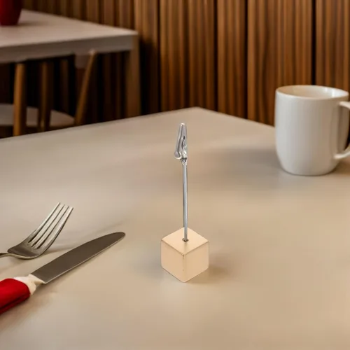 Vista 6 de NUOBESTY 10pcs Cube Base Memo Clip Holder - Table Number Place Card Holder with Alligator Clasp for Displaying Photos Name Cards Paper Notes for