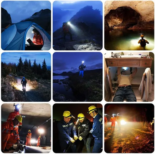 Vista 7 de Pocketman Linterna frontal LED, linterna impermeable con zoom, linterna LED súper brillante para camping, correr, senderismo, lectura, ciclismo