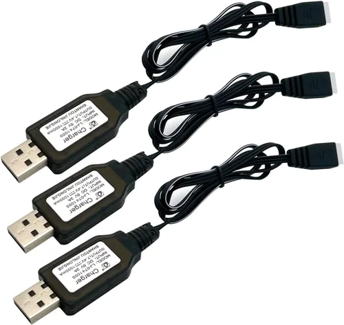 Vista 2 de 3Packs 7.4V 2S LiPo Battery USB Charger Cable 1A Fast Charging with XH-3P Connector for RC Car Truck Rock Crawler FPV Drone Airplane Boat Racing