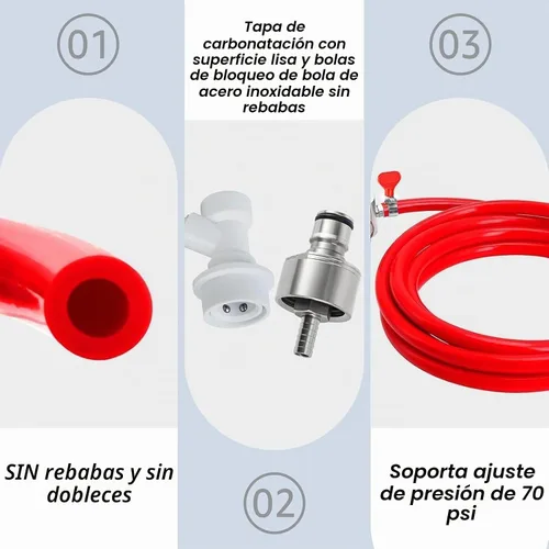 Vista 8 de MRbrew Kit de montaje de barril de bloqueo de bola de CO2 de 5 pies, línea de preparación de PVC de 5/16 pulgadas con desconexión rápida