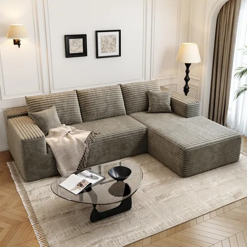 Vista 26 de Sofá seccional modular Cloud de 107.5 pulgadas con 1 otomana, sofás tapizados modernos minimalistas, cómodo sofá en forma de U para sala de estar