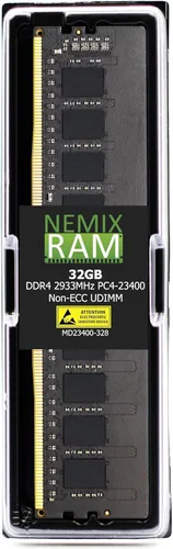 NEMIX RAM 32 GB (1 x 32 GB) DDR4 2933 MHZ PC4-23400 2Rx8 1.2V CL21 288-PIN no ECC UDIMM memoria de escritorio sin búfer