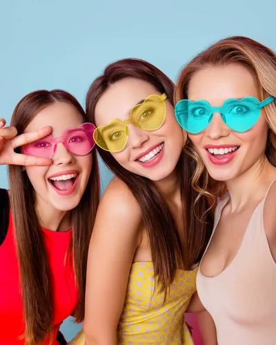 Vista 7 de Colzzy 16 Pair Heart Shaped Sunglasses Bulk Witch Birthday Party Sunglasses Candy Color Eyewear for Party Women
