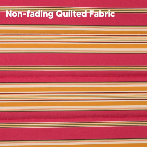 Vista 6 de SUNCREAT - Hamaca doble acolchada de tela con barra separadora, almohada desmontable, 55 x 79 pulgadas, hamaca grande, patrón de rayas rojas Rojo