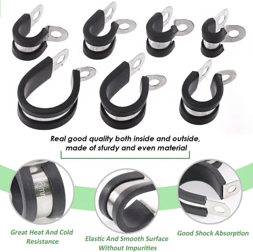 Vista 4 de Keadic Kit surtido de 84 abrazaderas de cable de acero inoxidable 304 con caja, 7 tamaños de 1/4 pulgadas 5/16 pulgadas 3/8 pulgadas 1/2 pulgadas