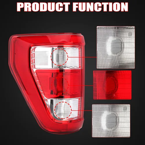 Vista 5 de Luz trasera trasera compatible con Ford F150 XL 2021 2022 Lámpara de freno halógena sin bombilla lado izquierdo del conductor