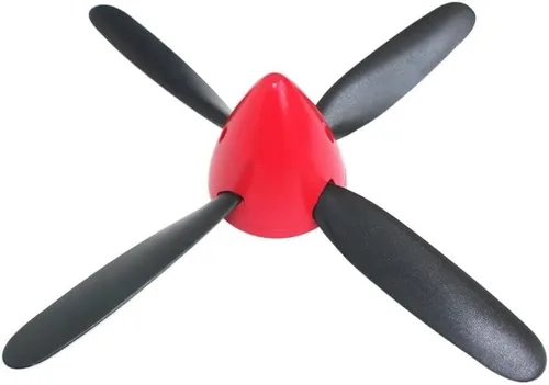 Hélice de avión RC, 1 juego de hélice dura de 4 palas de 10 pulgadas 1058 accesorios con giratorio de repuesto CW/CCW para modelo RC de avión de