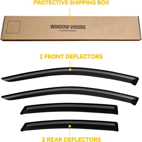 Vista 213 de Visera de ventana para Jeep Cherokee 1984-2001 (Excluye Modelo Limited), Protectores Guards Shields de lluvia de canal exterior, Deflector