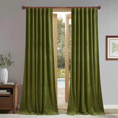 Vista 12 de StangH Cortinas de Terciopelo 42x84 pulgadas Beige Camello Oscurecedoras Resistentes al Calor Cobertura de Ventana Aplastadas Decoración del Hogar