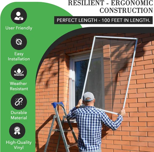 Vista 5 de Spline de pantalla - Rollo de 0.125 pulgadas, rollo de 100 pies - Ranura de retención de pantalla redonda - Soporte de pantalla a granel para puerta