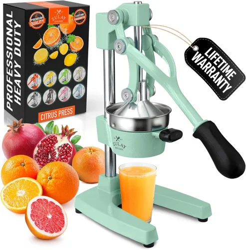Vista 31 de Zulay Kitchen Exprimidor manual de prensa de cítricos extra alto, exprimidor manual de jugo de naranja, se adapta a vasos, vasos altos y tazas