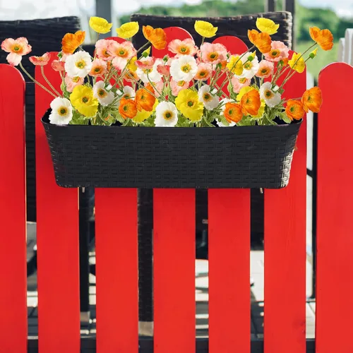 Vista 7 de Canlierr 6 flores artificiales de seda de amapola de seda sintética para primavera, hogar, cocina, decoración de boda, arreglo floral, florero