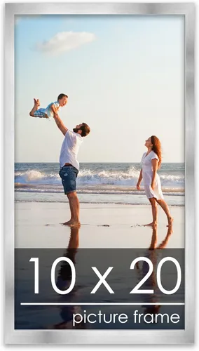 Vista 136 de Marco de madera de peltre plateado de 3 x 4 pulgadas, acrílico UV, respaldo de tablero de espuma y accesorios para colgar, marco de 3 x 4 pulgadas