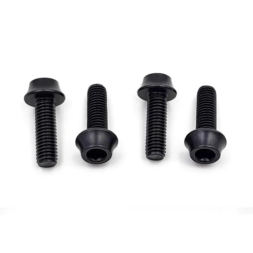 ONIPAX Pernos de jaula de aluminio para botella de agua M5 x 0.630 in Paquete de 4 piezas (negro)