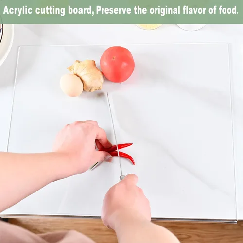 Vista 6 de Acrylic Cutting Board with Counter Lip, 17.3x13.8 Inch Non-slip Clear Cutting Boards for Kitchen Counter, Large Cutting Board for Countertop