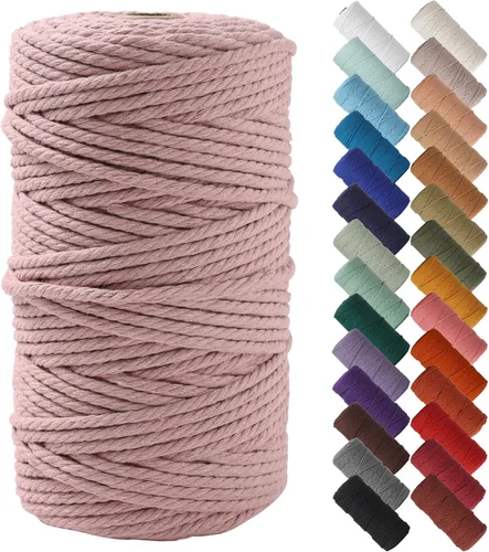 Vista 82 de NOANTA - Cuerda de macramé color beige natural, 1/8 pulgadas (3 mm) x 109 yardas (100 metros), cuerda de algodón colorido para colgar en la pared