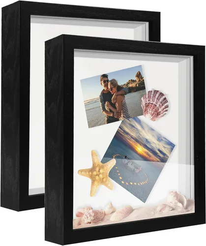 Vista 24 de Marco expositor 4x6 tipo shadow box, de madera con plexiglás, caja expositora para objetos de interés, medallas, manualidades, entradas y fotos