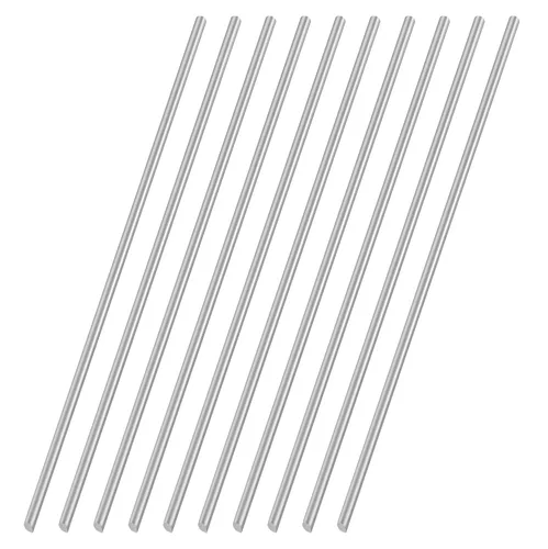 Vista 9 de Varilla redonda de acero inoxidable 304 de 0.039 in x 11.811 in, varillas de eje sólido de metal, barra de torno para manualidades