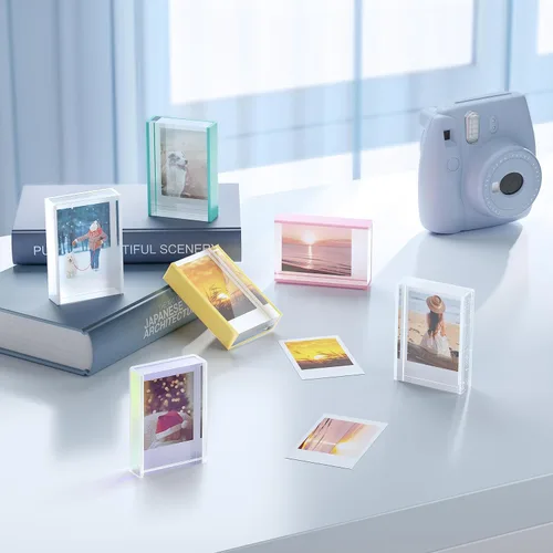 Vista 9 de Marcos de Fotos para Película Instax Mini 2x3, Marcos de Acrílico Iridiscente, Pack de 3