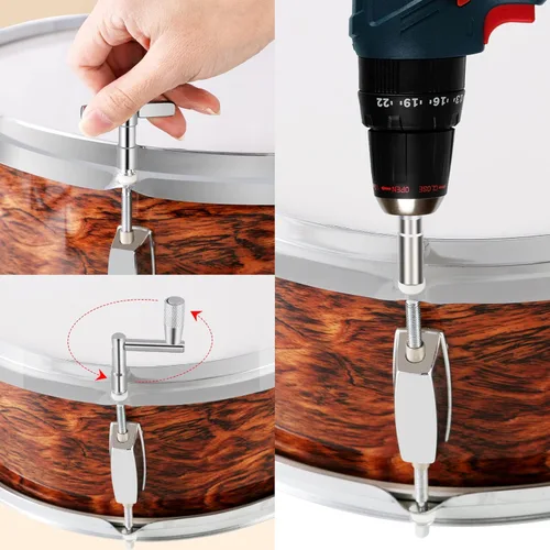 Vista 5 de EASTROCK Barras de tensión para tambor, tornillos para tambor, paquete de 6, M5X 1 4/5 Pulgadas, accesorio de repuesto para percusión, tornillos