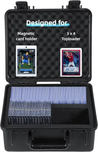 Vista 2 de WPGEAR Caja de Almacenamiento Impermeable Toploader para Portador de Tarjetas Rígidas de 3" x 4" 35PT, Estuche para Tarjetas Coleccionables que