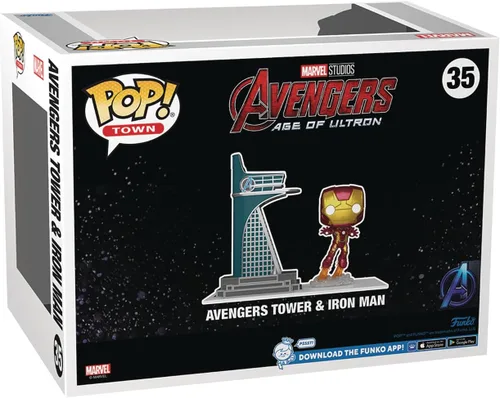 Vista 3 de Pop! Town: Avengers: Age of Ultron - Avengers Tower with Iron Man (Glow-in-The-Dark) Figura de vinilo PX