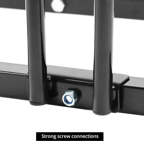 Vista 3 de QWORK Soporte de suelo resistente para 2 bicicletas, soporte de acero con recubrimiento en polvo para uso en interiores y exteriores, compatible