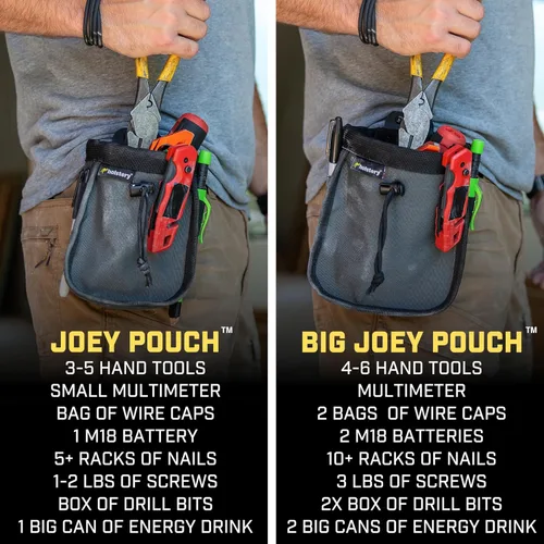 Vista 5 de Joey Pouch Clip-On Tool Belt Bag for Tools, Screws, and Nails - Great for an Electrician, HVAC Tech, Plumber, Carpenter, Contractor, Handy Man