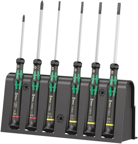 Vista 29 de Wera - Juego de destornilladores electrónicos Kraftform Micro con punta hexagonal y de bola, con soporte, 6 piezas, 5118156001 2052/6