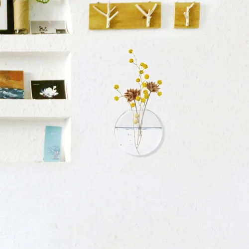 Vista 4 de 6pcs Wall Hanging Glass Plant Bottles Hydroponic Flat Vase for Indoor Terrarium Propagation and Succulent Display Home Décor