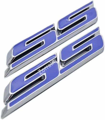 Vista 16 de Slant, calcomanía, emblema para defensas, parrilla lateral, de acero inoxidable, para Chevy IMPALA COBALT Camaro 2010+, 2 unidades, Negro