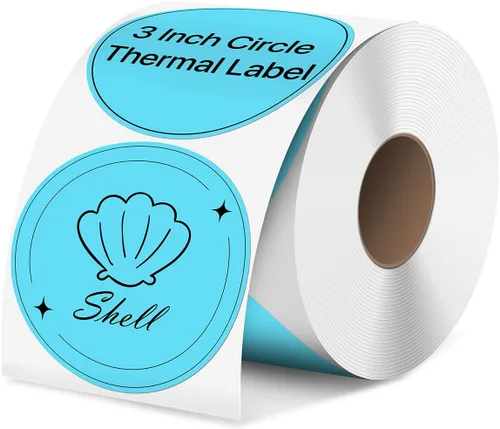 Vista 11 de iEager Etiquetas adhesivas térmicas circulares de 3 pulgadas, etiqueta térmica directa redonda autoadhesiva, calcomanías térmicas en rollo Blanco