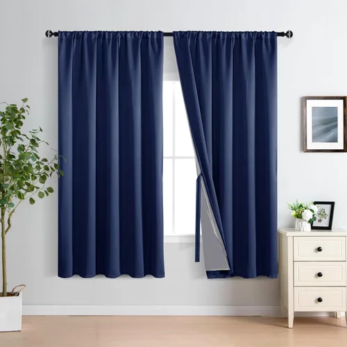 Vista 70 de XWZO Cortinas 100% opacas de 84 pulgadas de largo con alzapaños, protección de privacidad, paneles de ventana de eficiencia energética con forro
