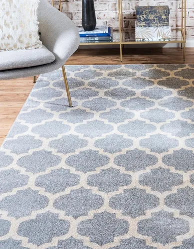 Vista 69 de Unique Loom Trellis Collection - Alfombra de área de Filadelfia, rectangular de 2 pies 2 pulgadas x 3 pies, color morado y marfil