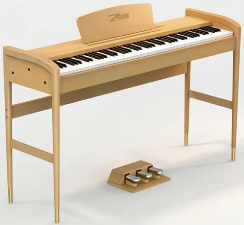 Vista 9 de ZHRUNS Piano digital con peso de 88 teclas, escritorio de madera de tamaño completo, piano eléctrico como para escritorio o tocador, con triple