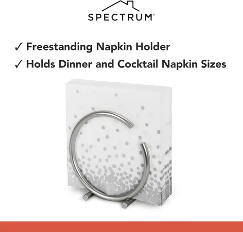 Vista 3 de Spectrum Diversified Euro Round Napkin Holder, Satin Nickel, Model Number: 50278