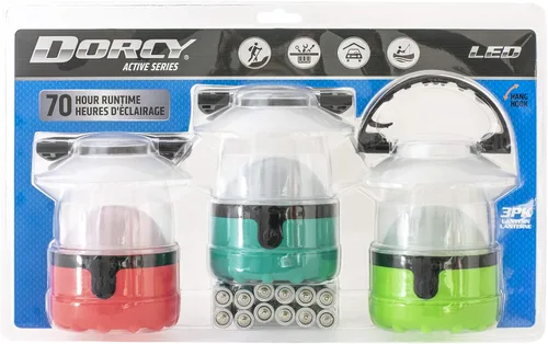 Vista 2 de Dorcy 41-3019, juego de minilinternas LED con ganchos para colgar (paquete de 3 unidades). Variedad