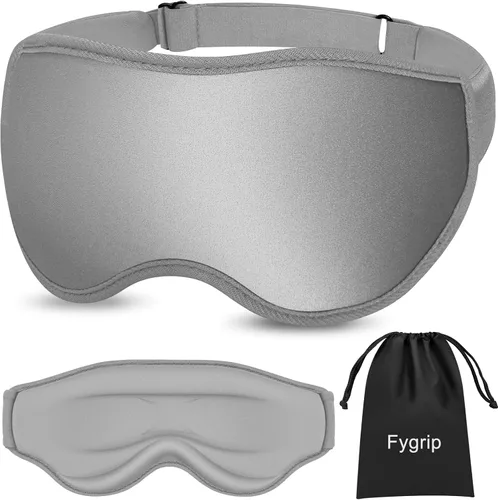 Vista 9 de Máscara de ojos 3D para dormir para hombres y mujeres, 100% libre de presión y bloqueo de luz, máscara de ojos para dormir con correa ajustable