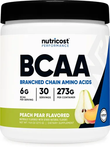 Vista 7 de Polvo Nutricost BCAA (Uva, 120 porciones) - Sin gluten, sin OMG, vegetariano, proporción óptima 2:1:1