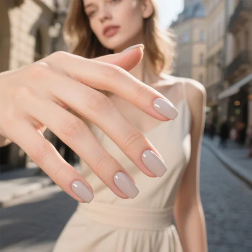 Vista 8 de Uñas postizas a presión de almendra, uñas postizas medianas con diseños de estampado francés de lámina dorada 3D, pegamento dorado Starlight en uñas