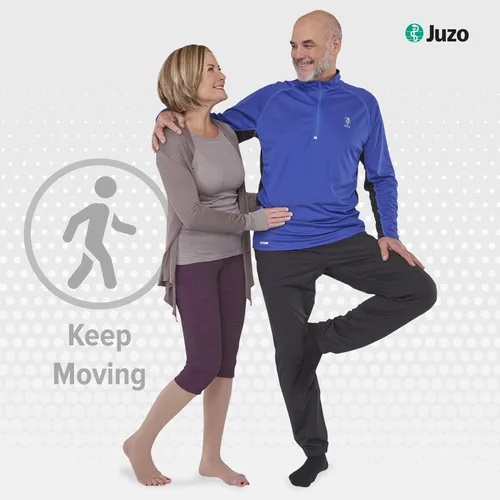 Vista 3 de Juzo Dynamic Varin 3512 - Medias de punta abierta de 30-40 mmHg con banda superior de silicona, corta, Negro