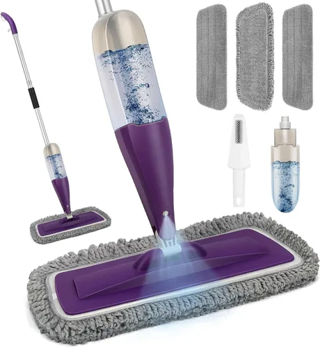 Vista 8 de Mopa de Pulverización para Limpieza de Pisos con Almohadillas Lavables, Mopas Húmedas de Microfibra con Botella Recargable de 800 ml, Mopas de Polvo