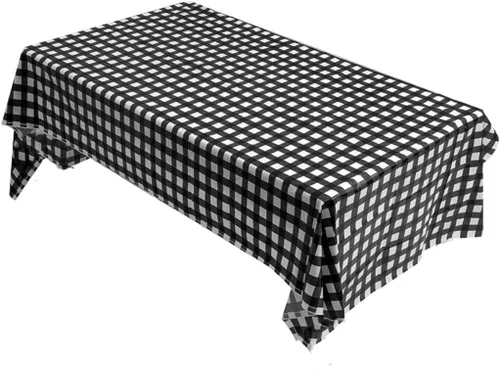 Vista 22 de 2 Empaques Mantel de Plástico Negro, 54 pulgadas x 108 pulgadas Cubierta de Mesa Rectangular Desechable para Fiestas, Adecuado para Cumpleaños