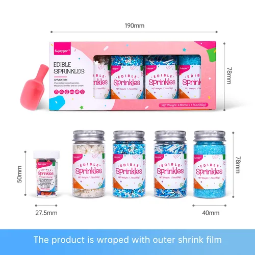 Vista 9 de Juego de gránulos azules para decoración de pasteles, copos de nieve congelados comestibles para decoración de cupcakes, galletas, donas, decoración