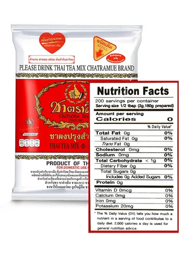 Vista 2 de Cravin Supply Co Mezcla de té tailandés (Número uno) Cha Tra Mue Perfecto para preparar té helado tailandés tradicional estilo restaurante (14.11 oz)
