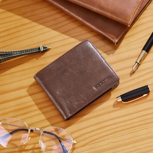 Vista 7 de BOSTANTEN Billeteras de piel auténtica para hombre, con bloqueo RFID y 2 ventanas de identificación