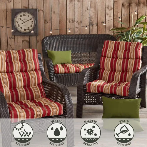 Vista 147 de Greendale Home Fashions Aloha - Cojín para silla de respaldo alto para exteriores de 44 x 22 pulgadas